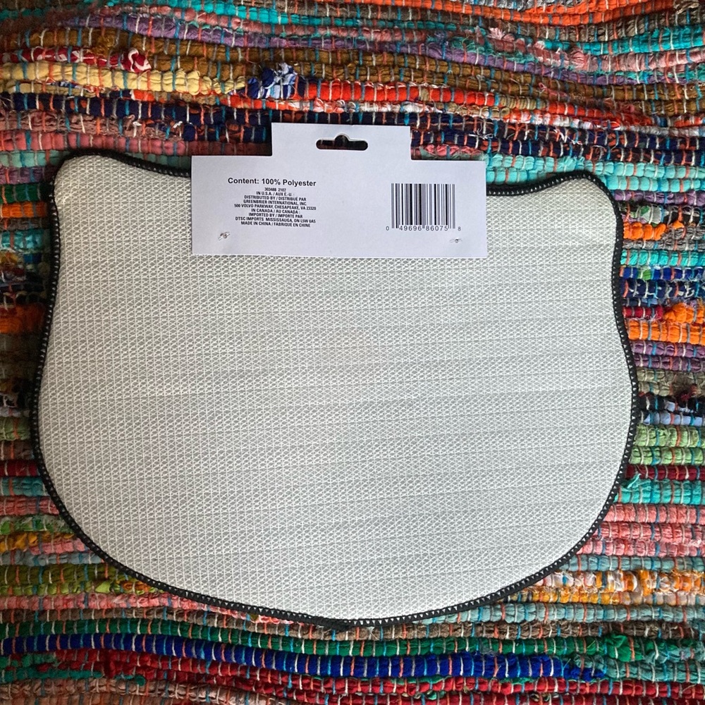 NWT Food Bowl Placement Mat Grey Cat π€ - Picture 3 of 4